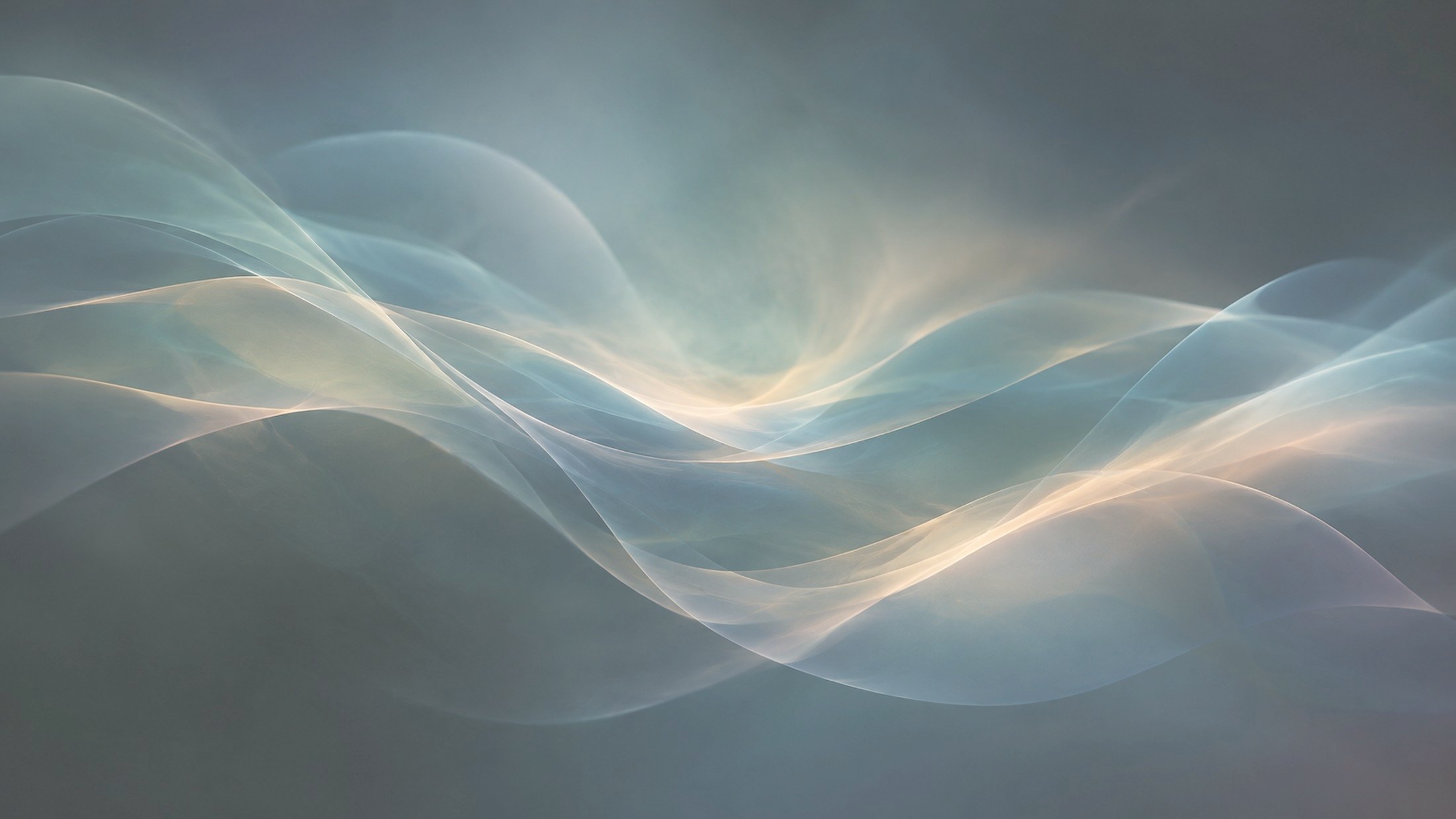 Flowing abstract waves of light and shadow